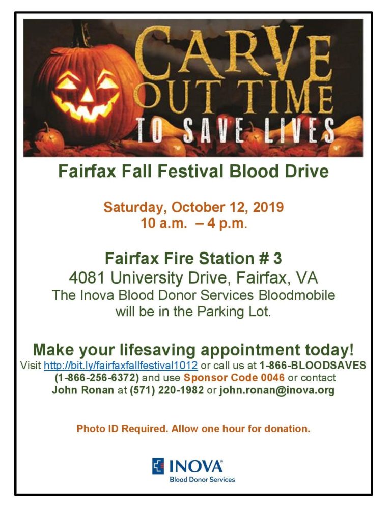 Fairfax Fall Festival Inova Blood Donor Services